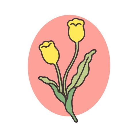 Yellow tulip flowers naive style flash tattoo design flash tattoo design by Naive Flora Tattoo Bangkok