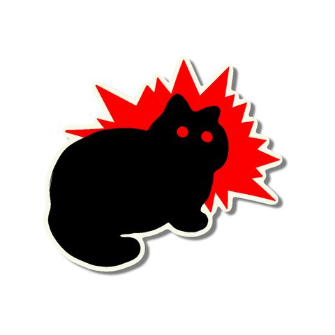 Black cat with red flash tattoo design by Naive Flora Tattoo Bangkok