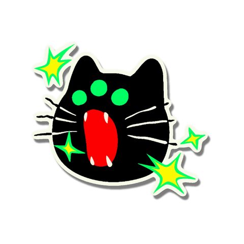 Black cat face flash tattoo design by Naive Flora Tattoo Bangkok