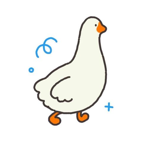 Cute goose doodle naive style flash tattoo design flash tattoo design by Naive Flora Tattoo Bangkok