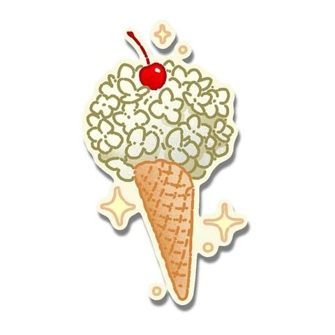 Ice cream cone with cherry flash tattoo design by Naive Flora Tattoo Bangkok
