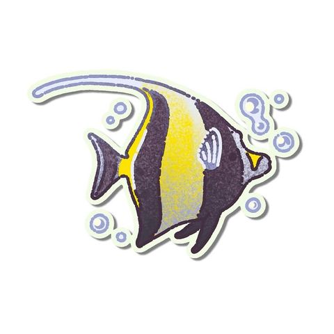 Moorish idol fish flash tattoo design by Naive Flora Tattoo Bangkok
