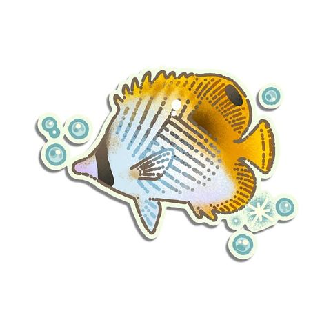 Yellow butterflyfish flash tattoo design by Naive Flora Tattoo Bangkok