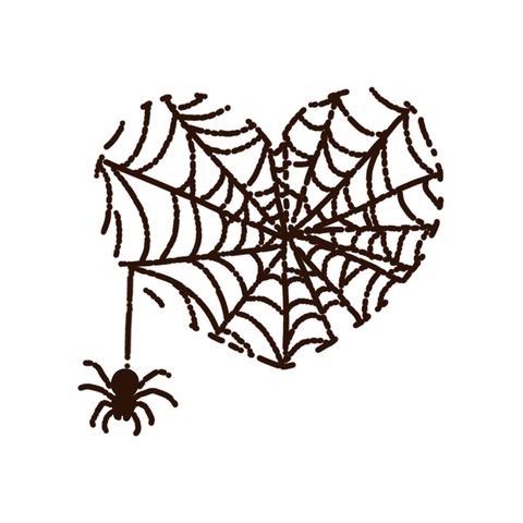 Spider web heart flash tattoo design by Naive Flora Tattoo Bangkok