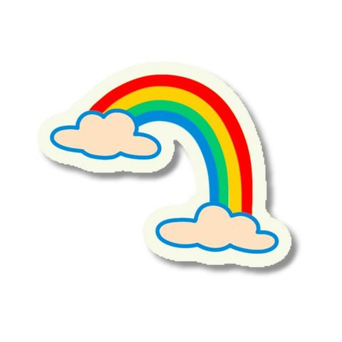 Rainbow with clouds flash tattoo design by Naive Flora Tattoo Bangkok