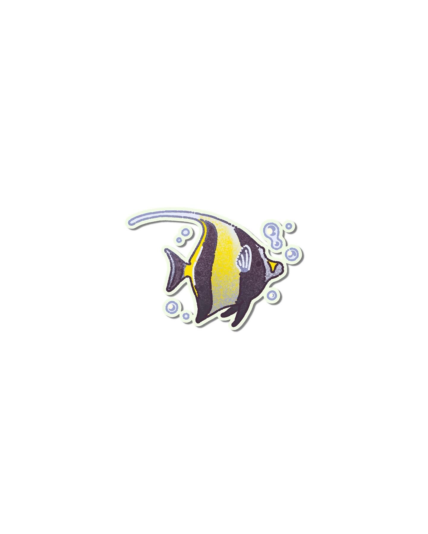 Tropical angelfish naive flash tattoo design