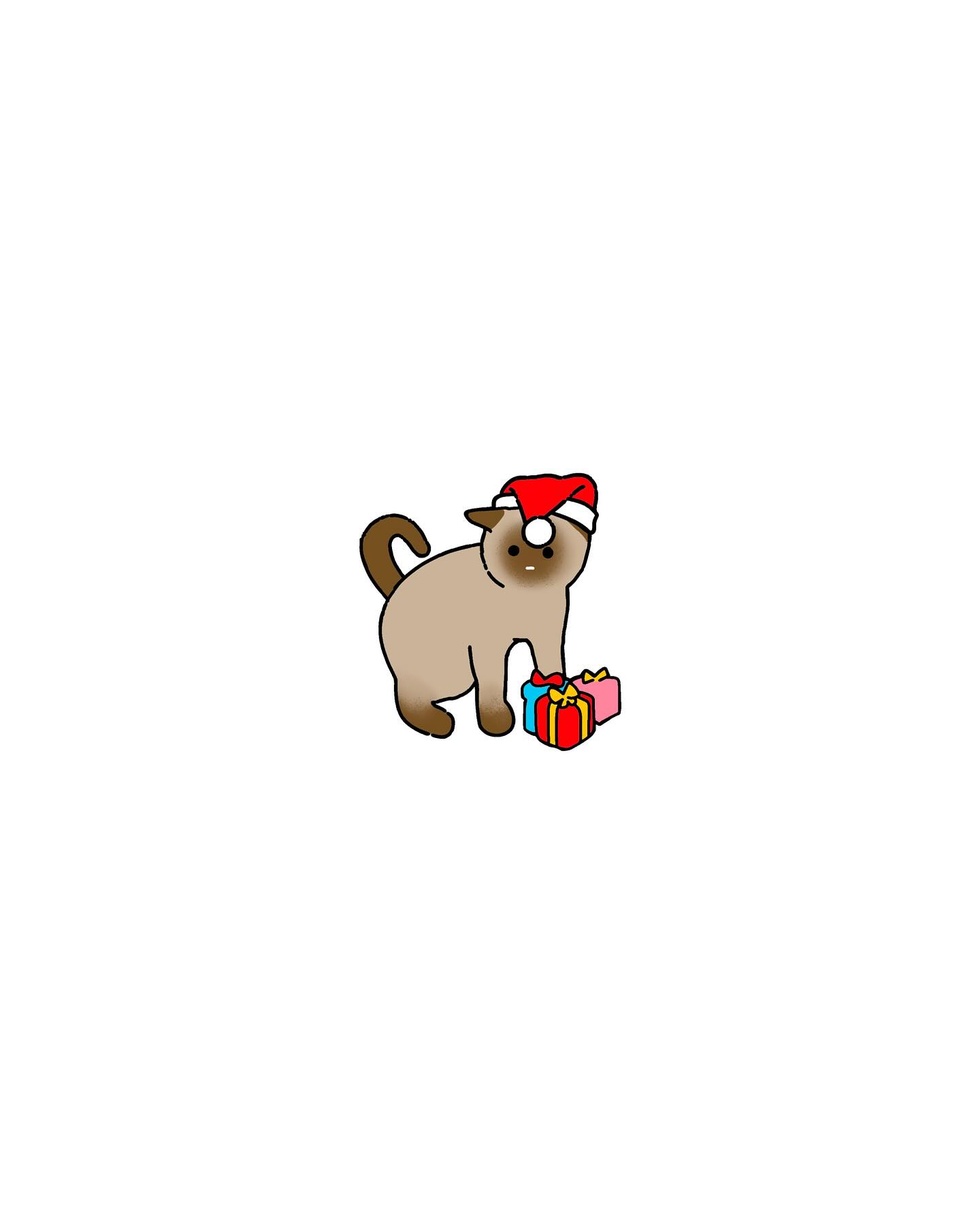 Christmas dog with a gift naive flash tattoo design