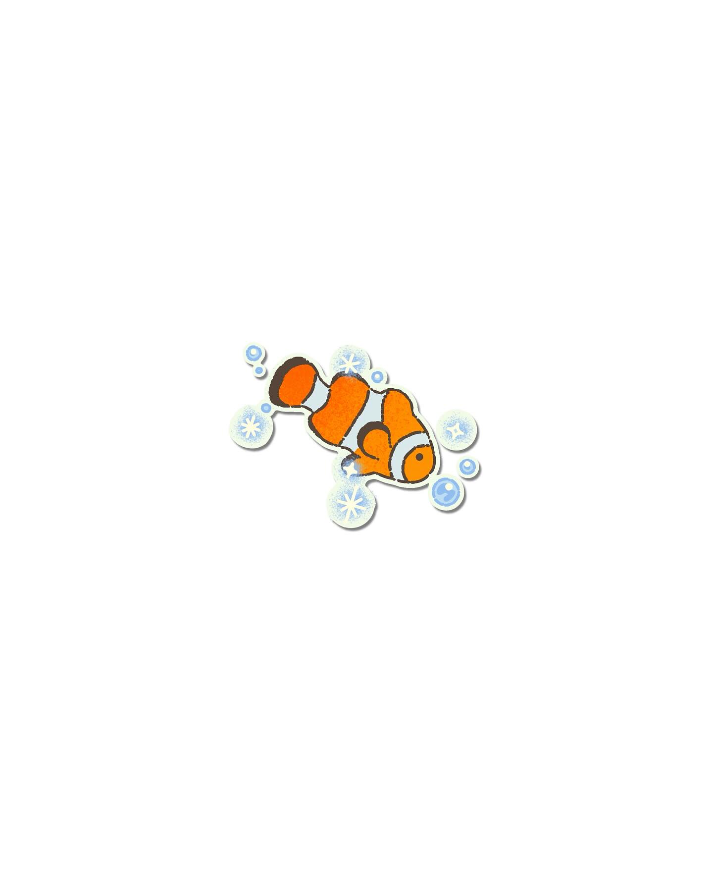 Clownfish naive flash tattoo design