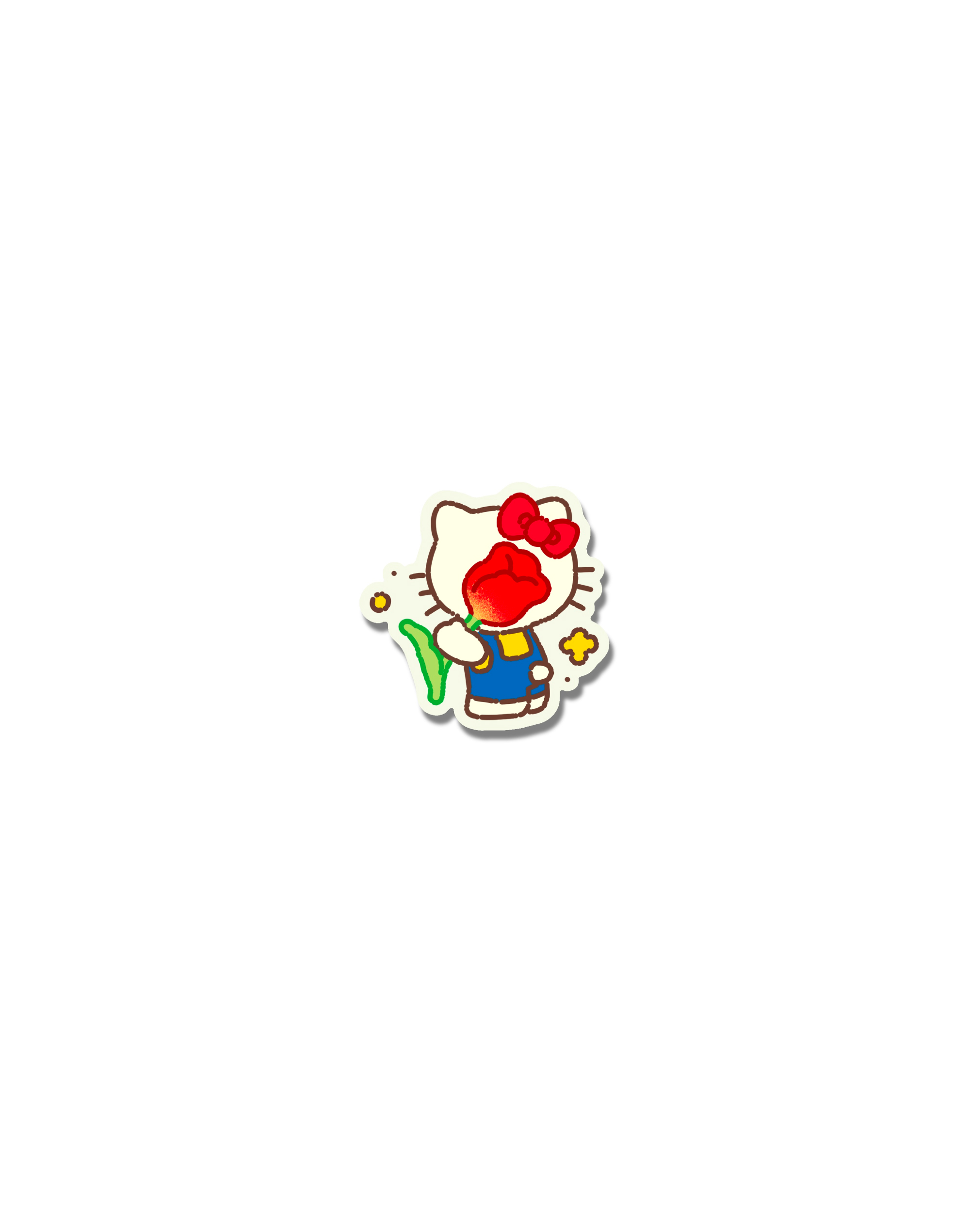 Red kitty naive flash tattoo design