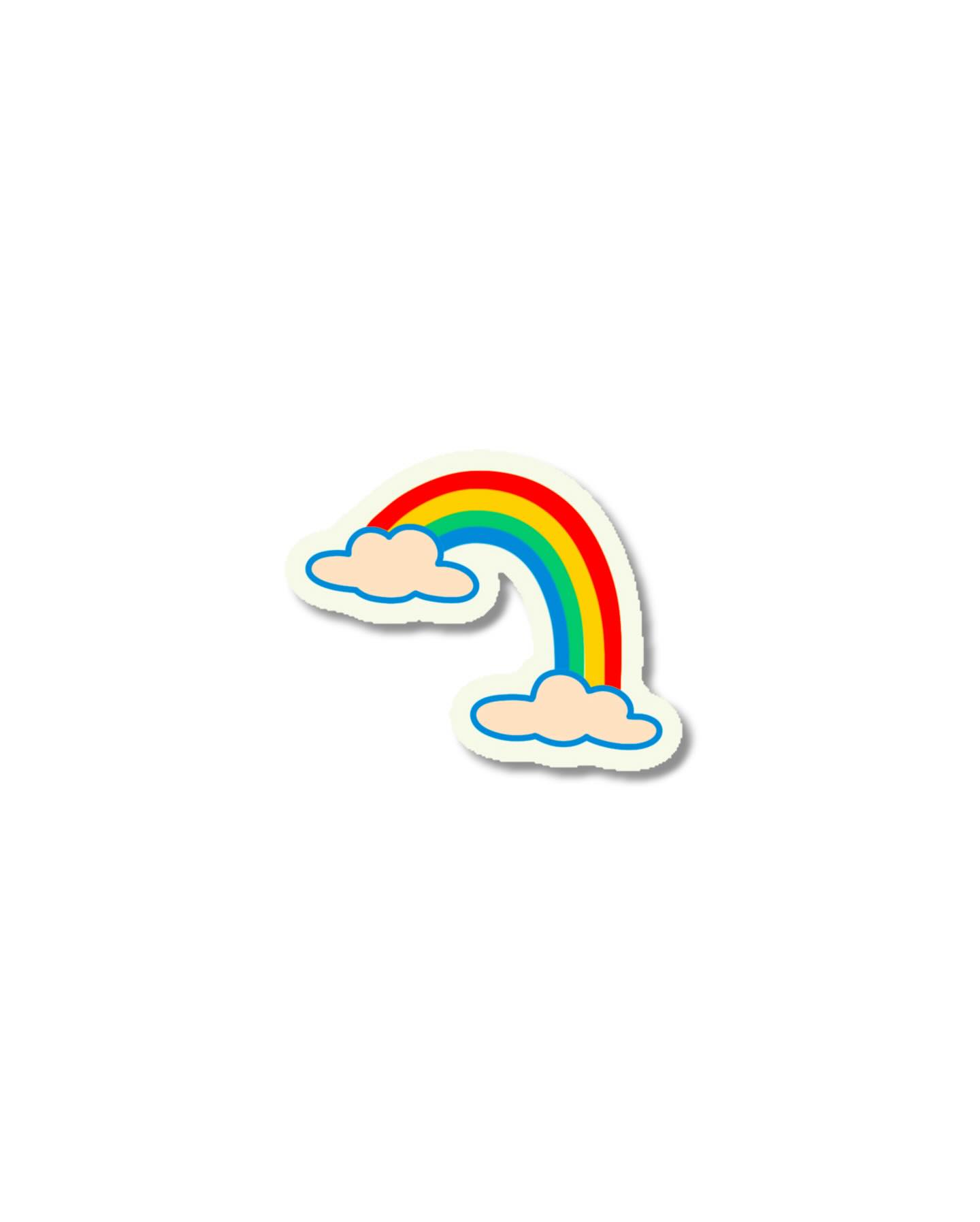 Rainbow with clouds naive flash tattoo design