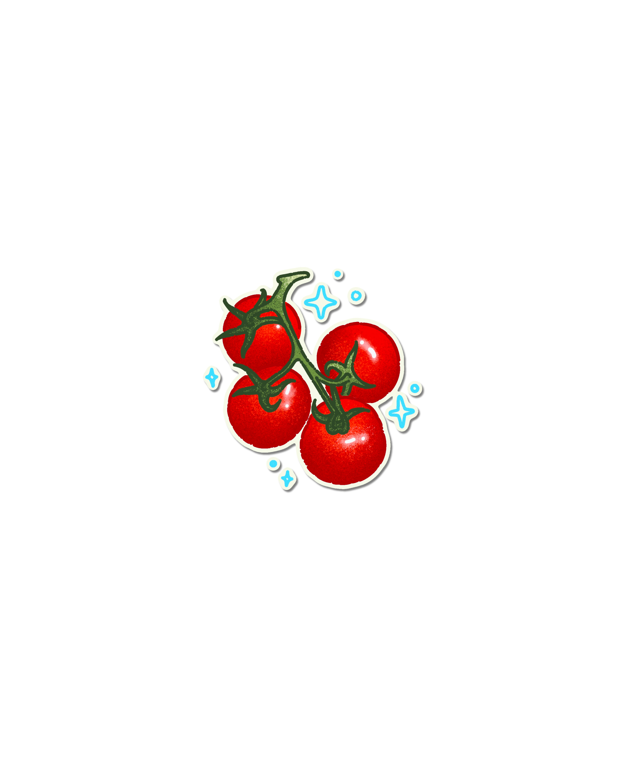 Red tomatoes naive flash tattoo design