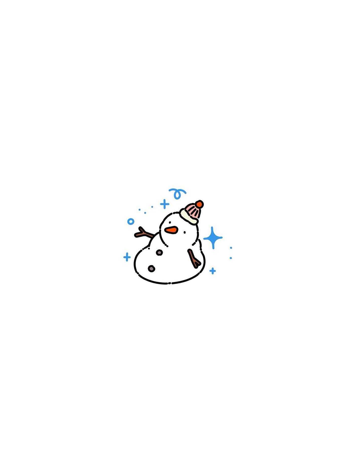 Snowman naive flash tattoo design