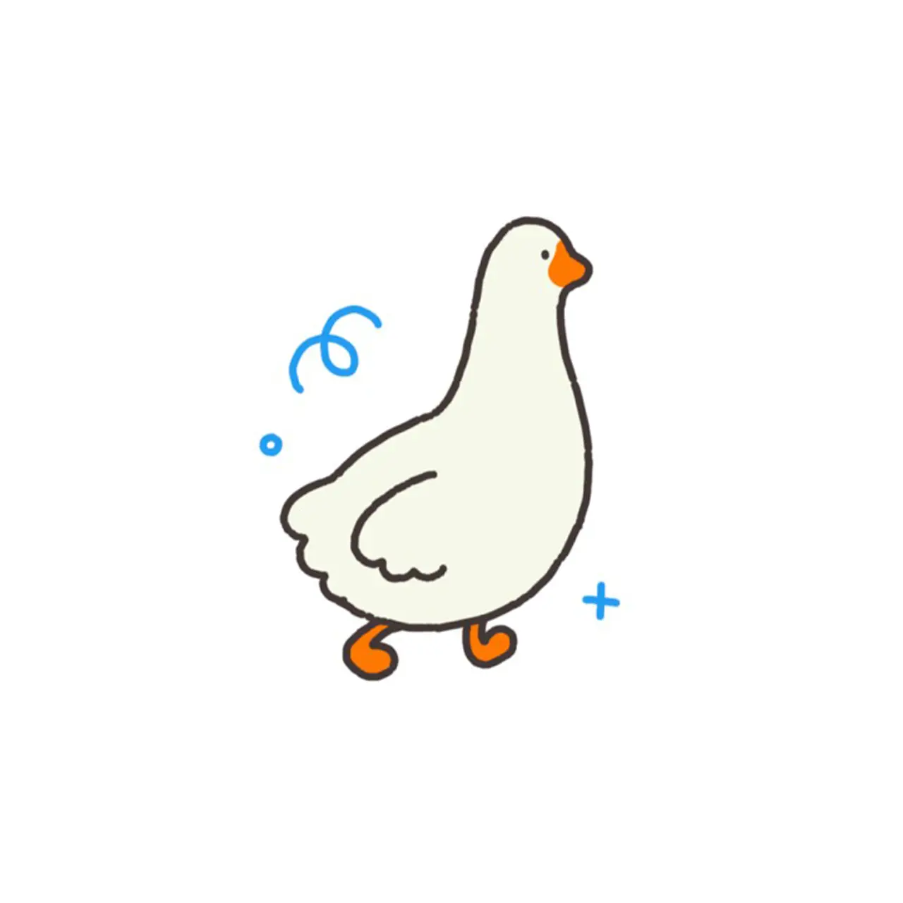 Naive style goose tattoo design