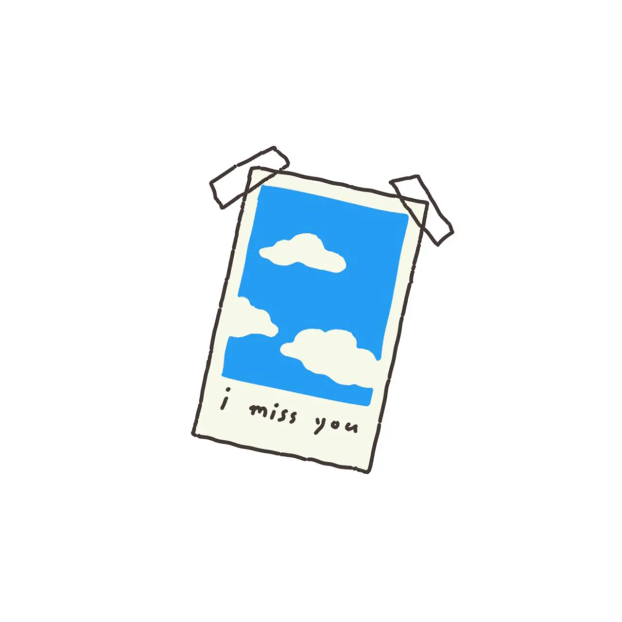 Polaroid i miss you tattoo design
