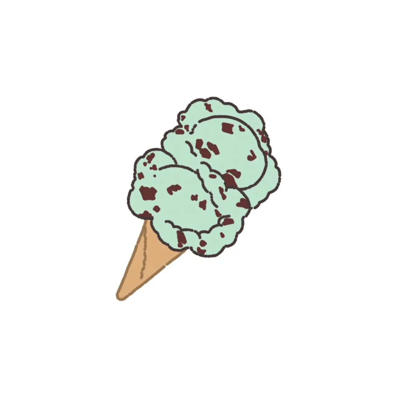 Ice cream cone naive tattoo design