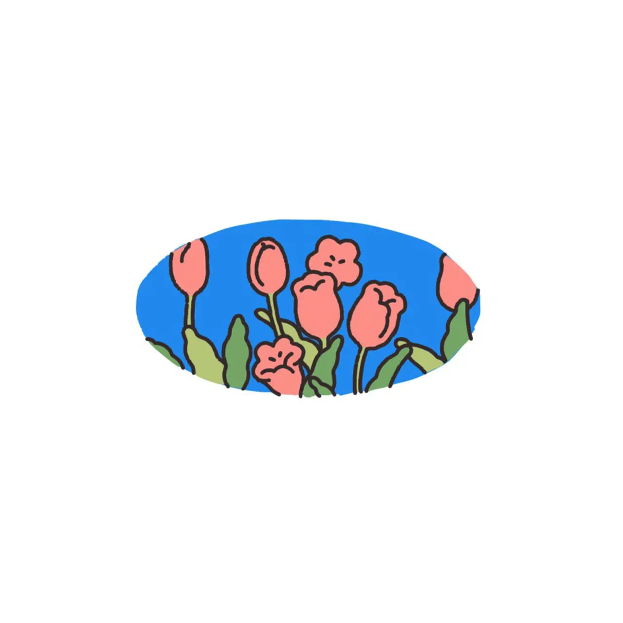 Naive style tulip flower tattoo design