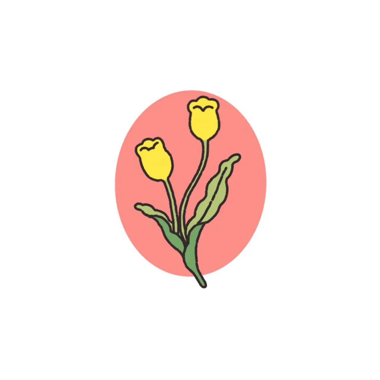 Yellow tulip flower tattoo design